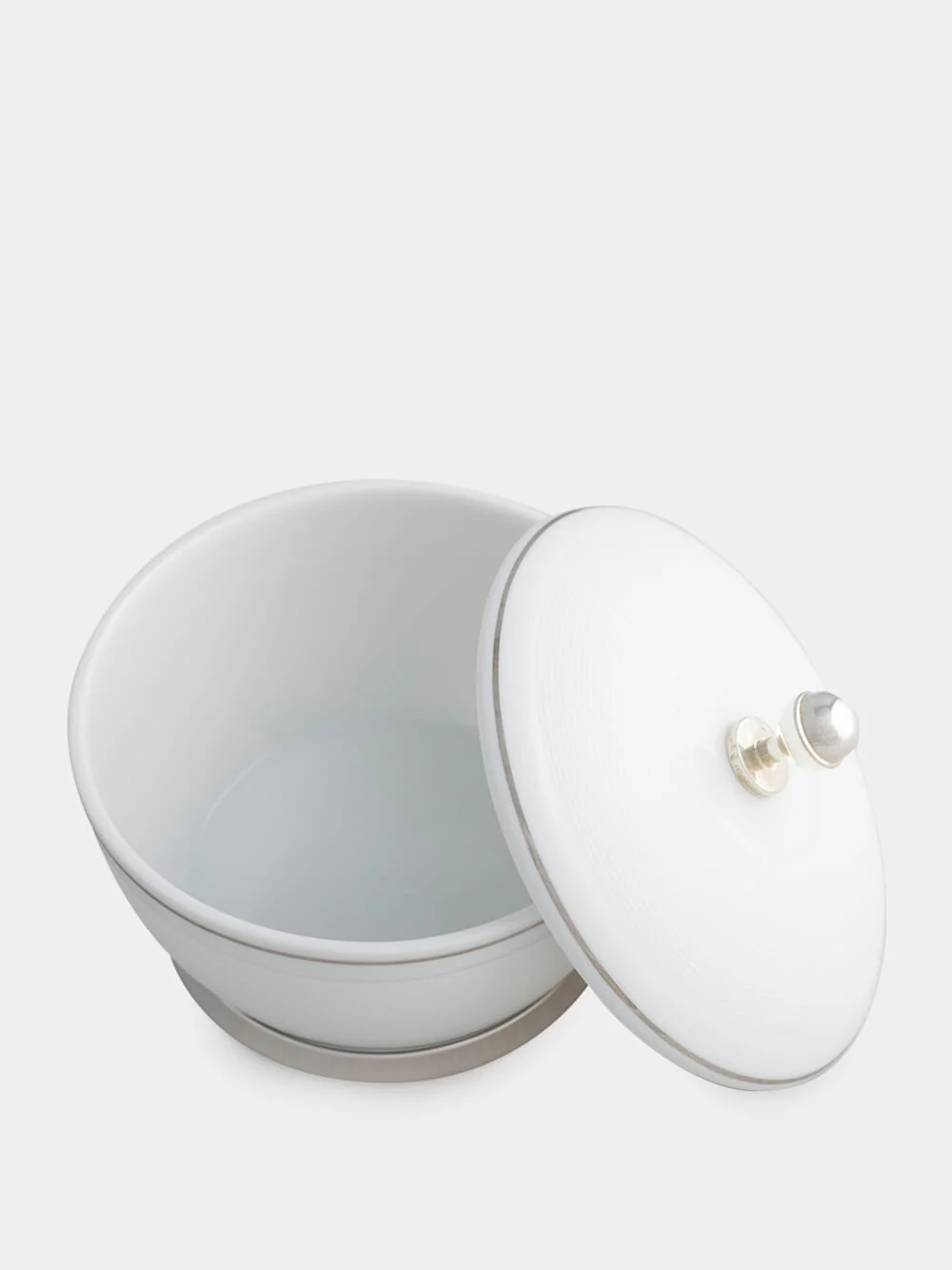 White Small Striped Porcelain Box - Image 3