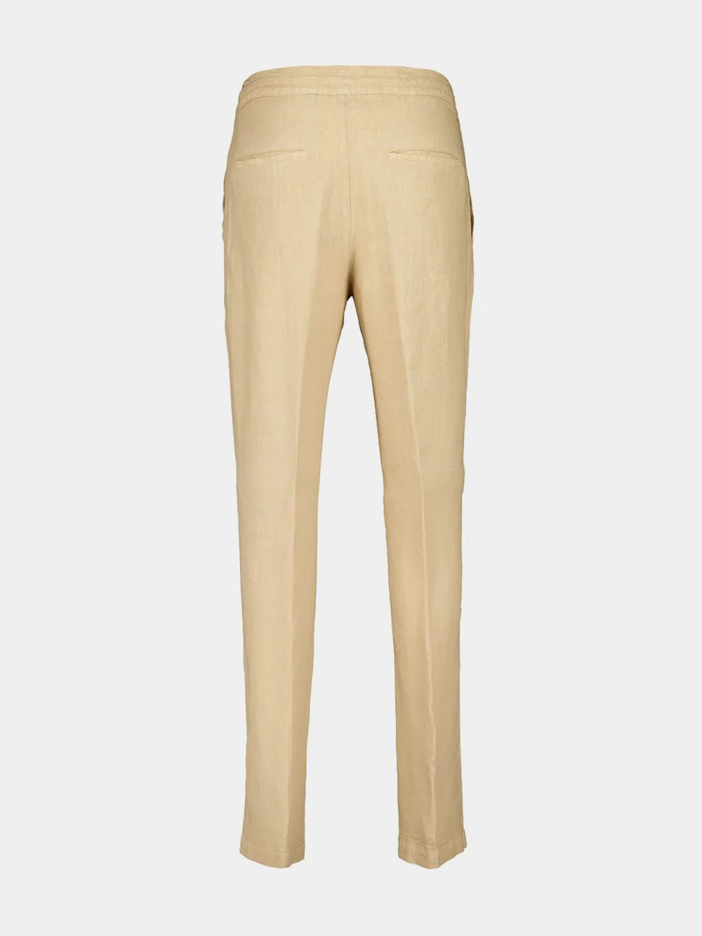 Almond Casual Fit Drawstring Linen Pants - Image 2