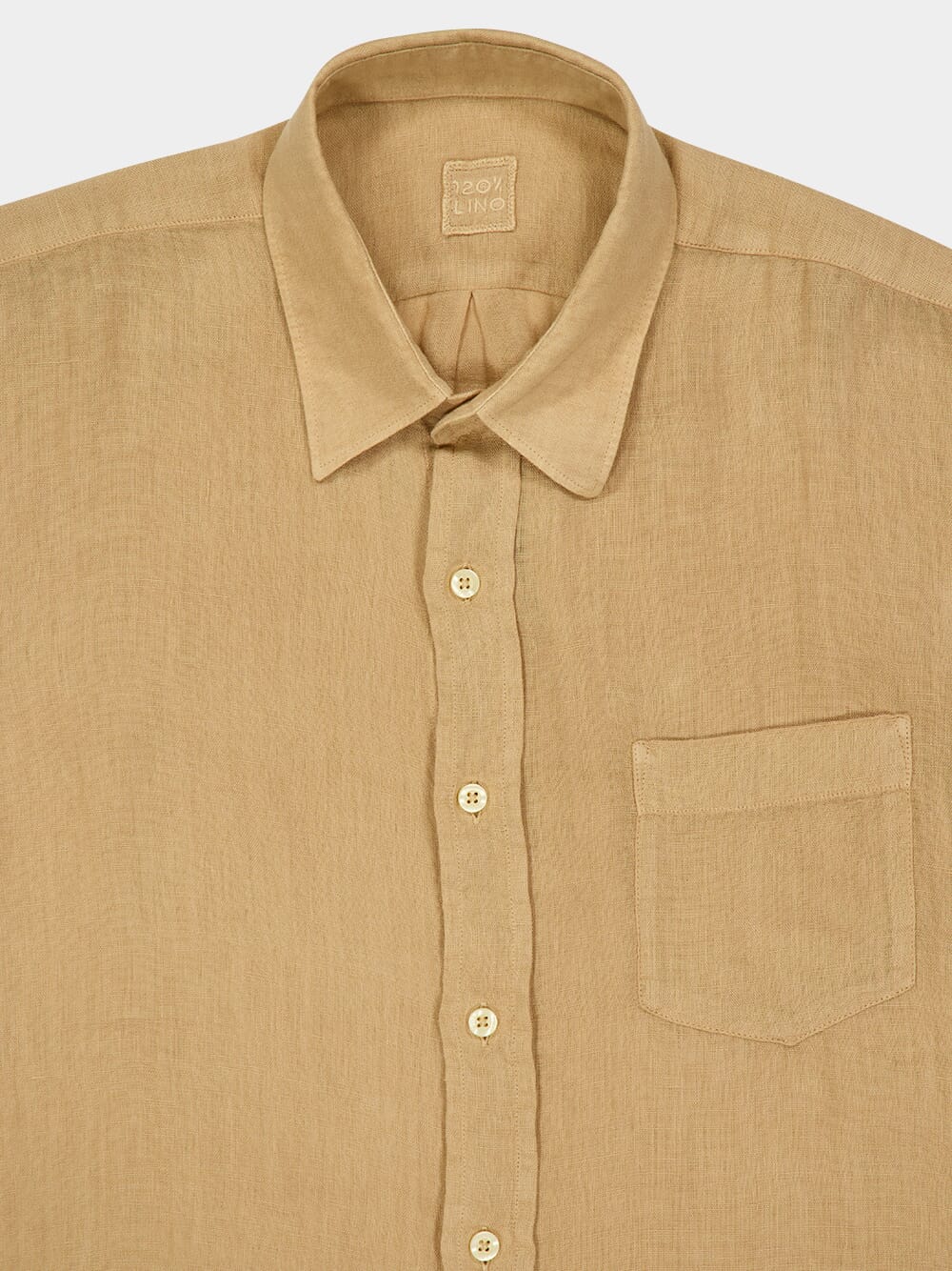 Almond Long-Sleeve Regular Fit Linen Shirt - Image 3