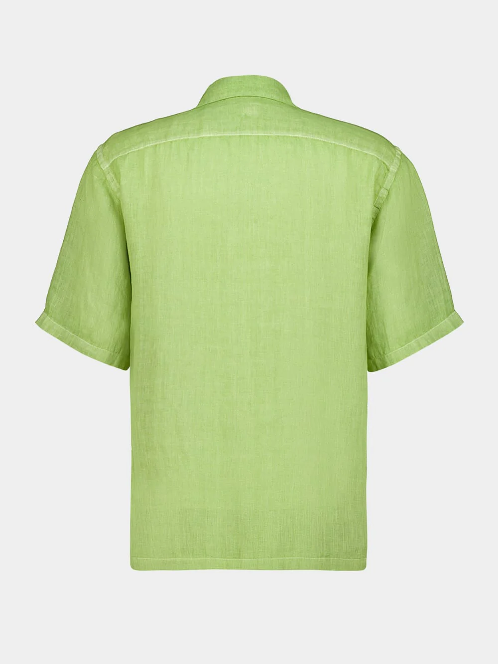 Apple Soft Green Linen Short-Sleeved Shirt - Image 2