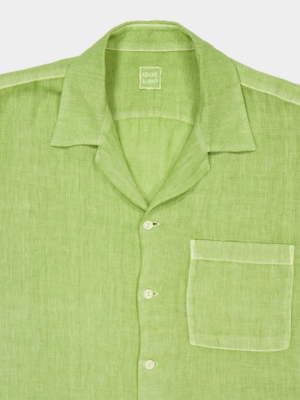 Apple Soft Green Linen Short-Sleeved Shirt - Image 3