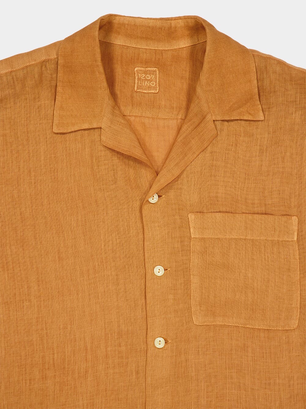 Apricot Soft Fade Short-Sleeve Relaxed Fit Linen Shirt - Image 3