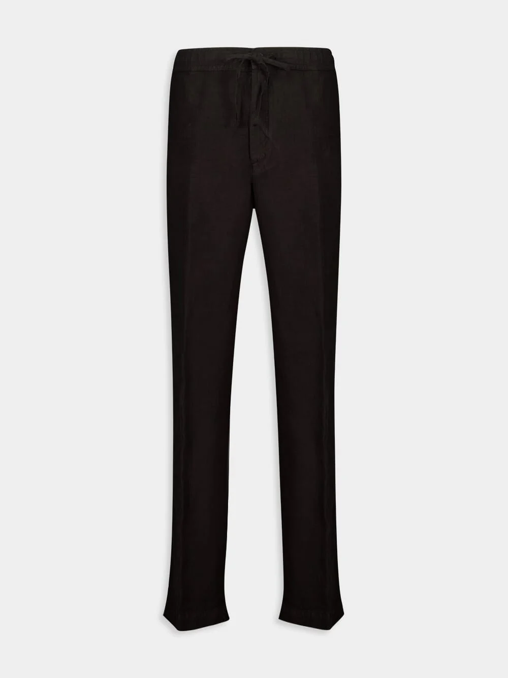 Black Casual Fit Linen Pants