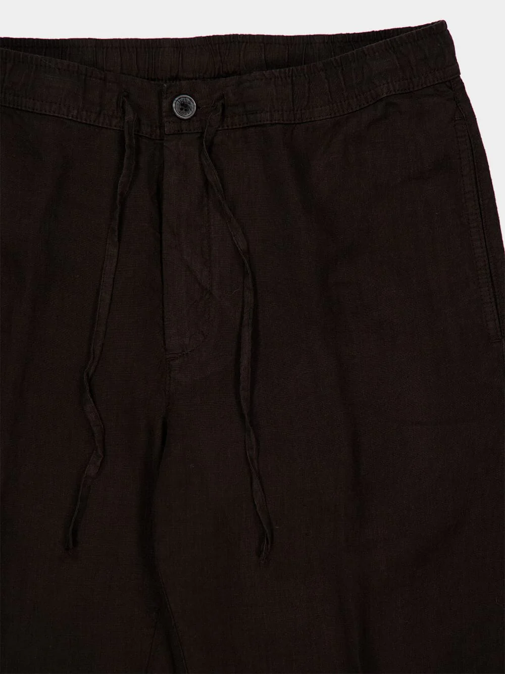 Black Casual Fit Linen Pants - Image 3