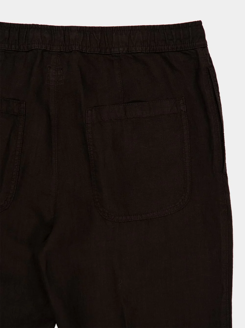 Black Casual Fit Linen Pants - Image 4