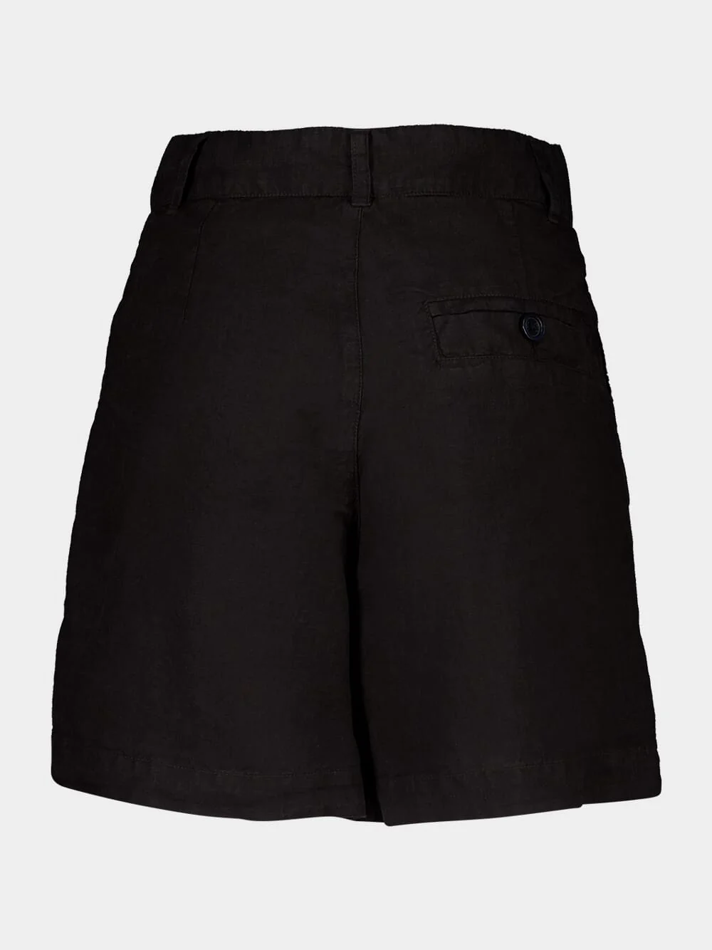 Black Casual Fit Linen Shorts - Image 2