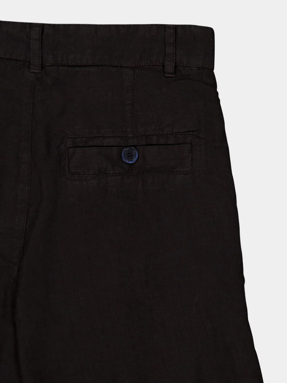Black Casual Fit Linen Shorts - Image 4