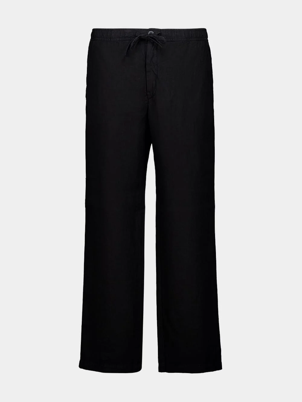 Black Drawstring Linen Pants