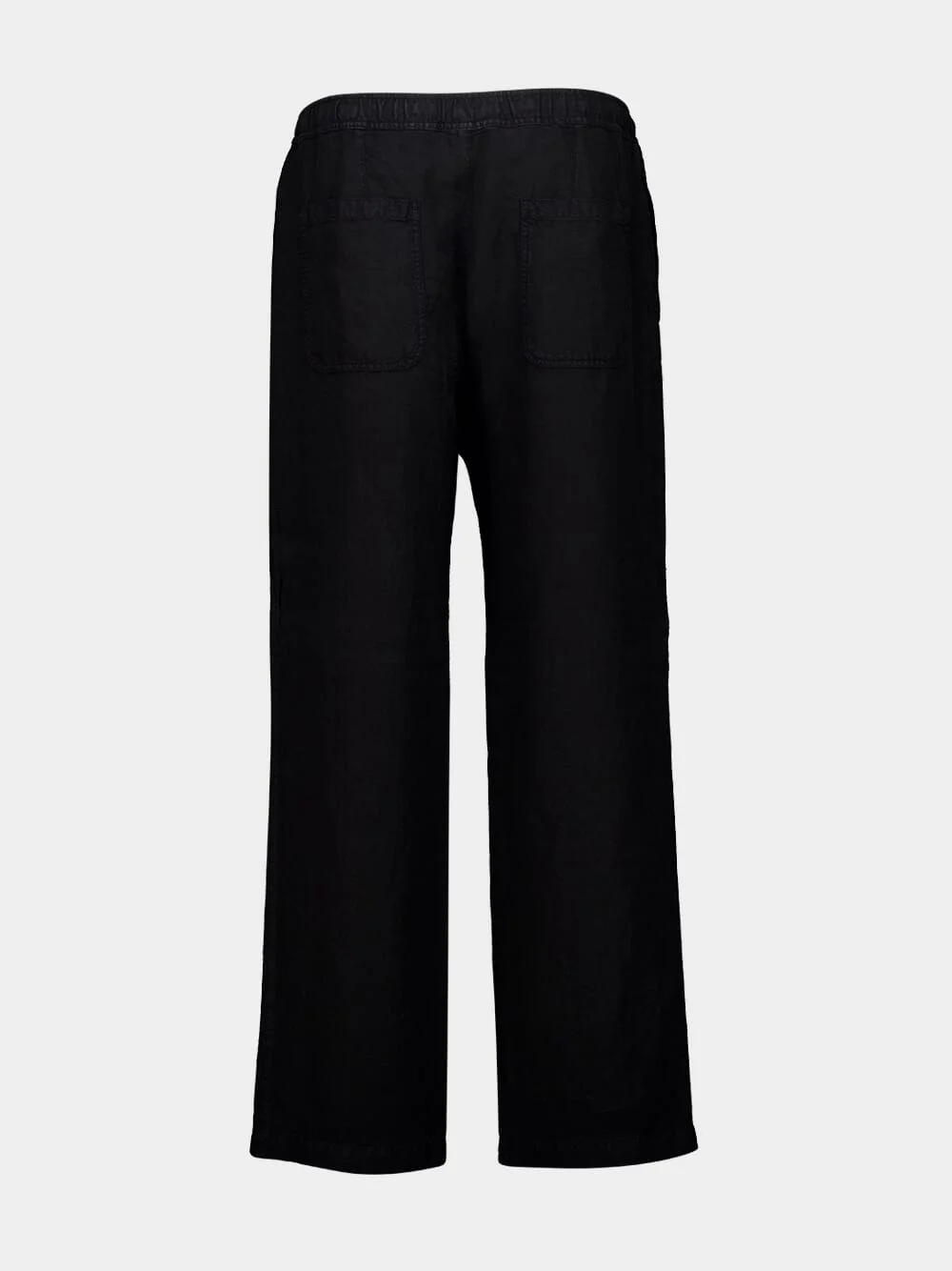 Black Drawstring Linen Pants - Image 2