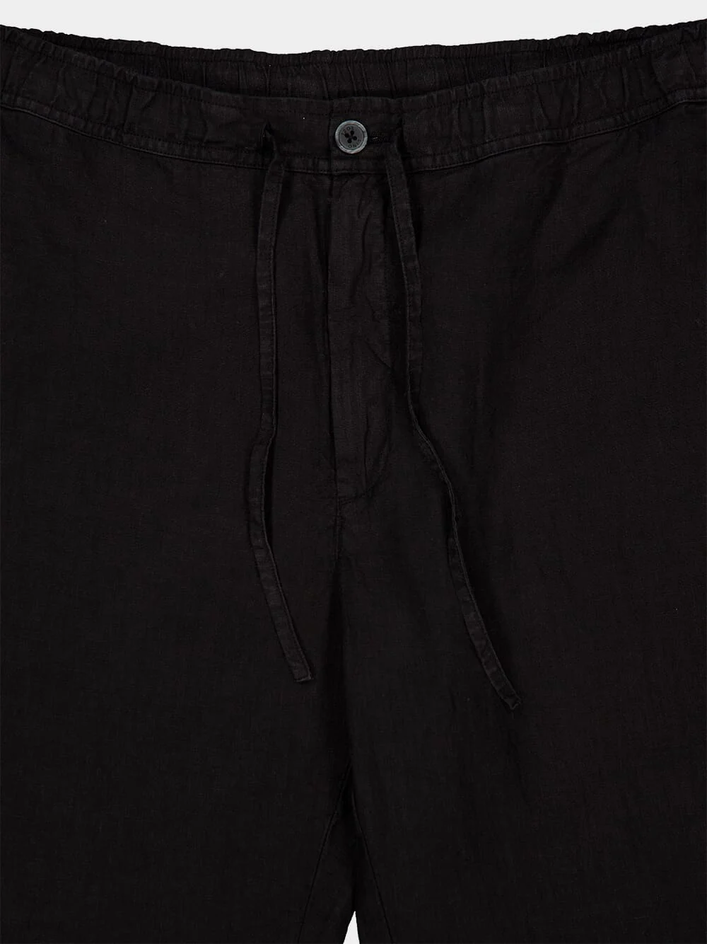 Black Drawstring Linen Pants - Image 3