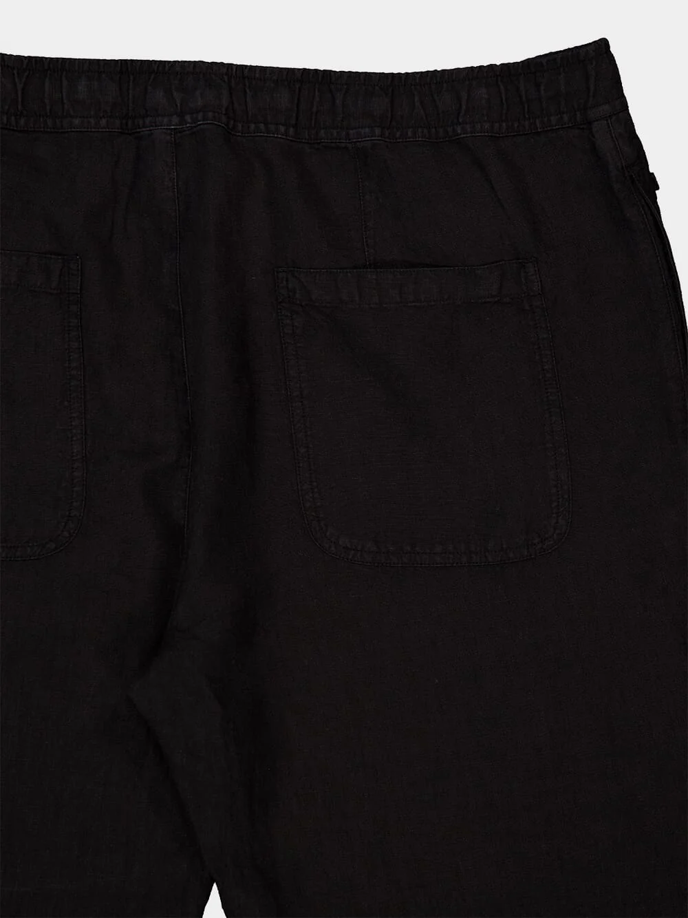 Black Drawstring Linen Pants - Image 4