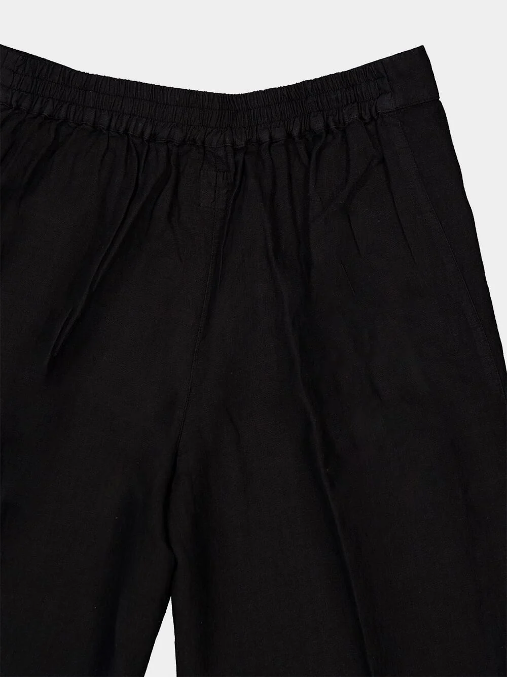 Black Linen Casual Fit Trousers - Image 3