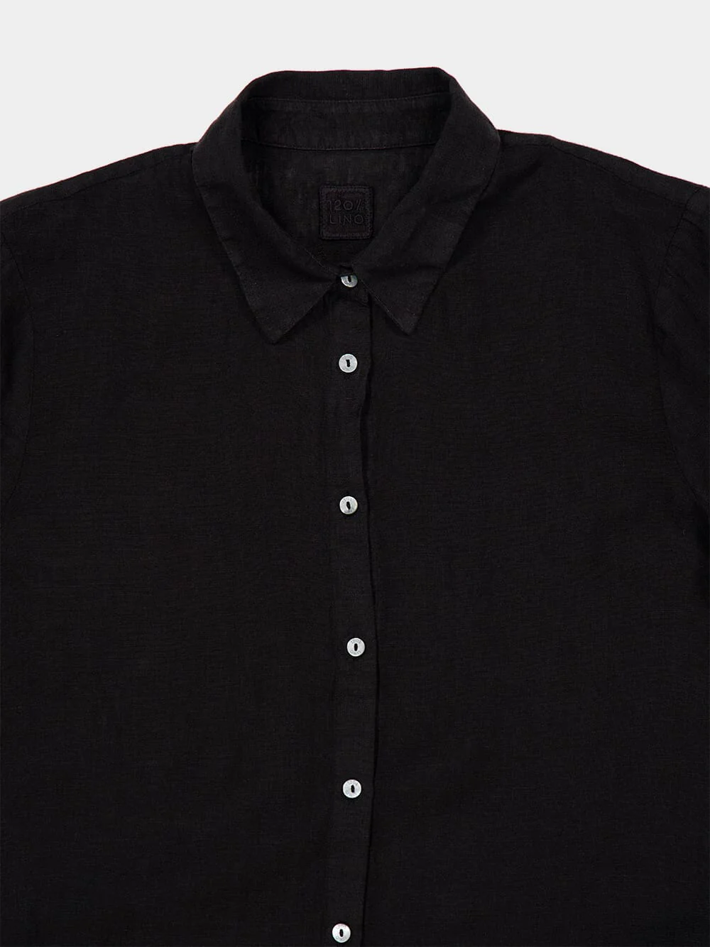 Black Linen Maxi Shirt Dress - Image 3