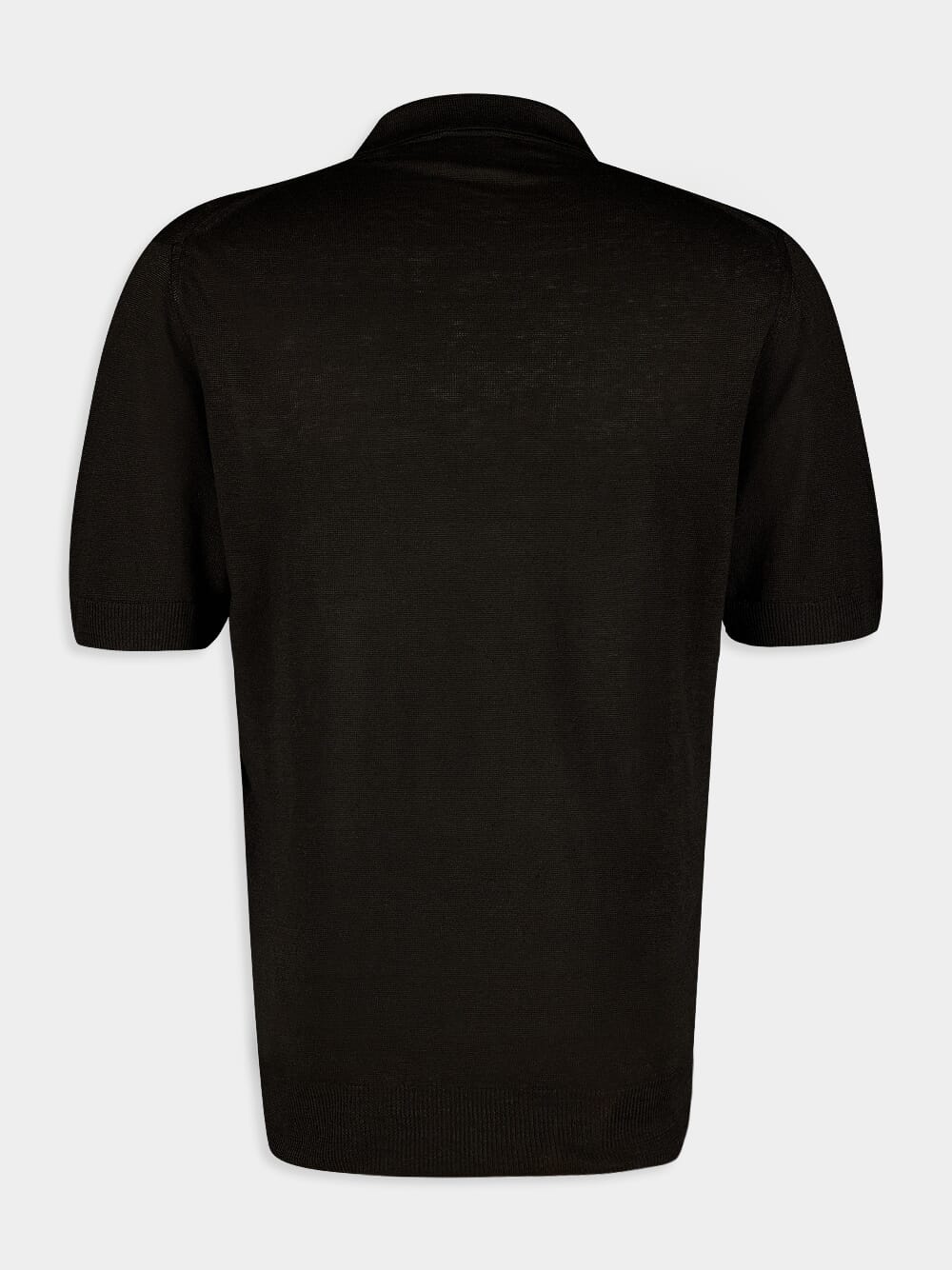 Black Linen Short Sleeve Polo - Image 2