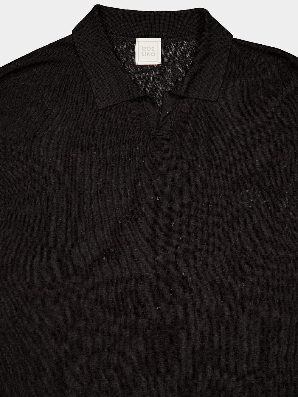 Black Linen Short Sleeve Polo - Image 3
