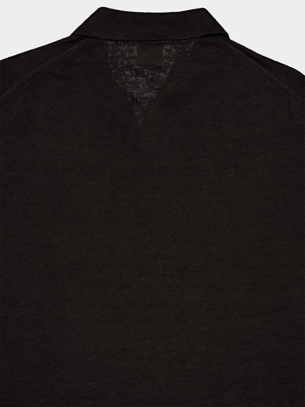Black Linen Short Sleeve Polo - Image 4
