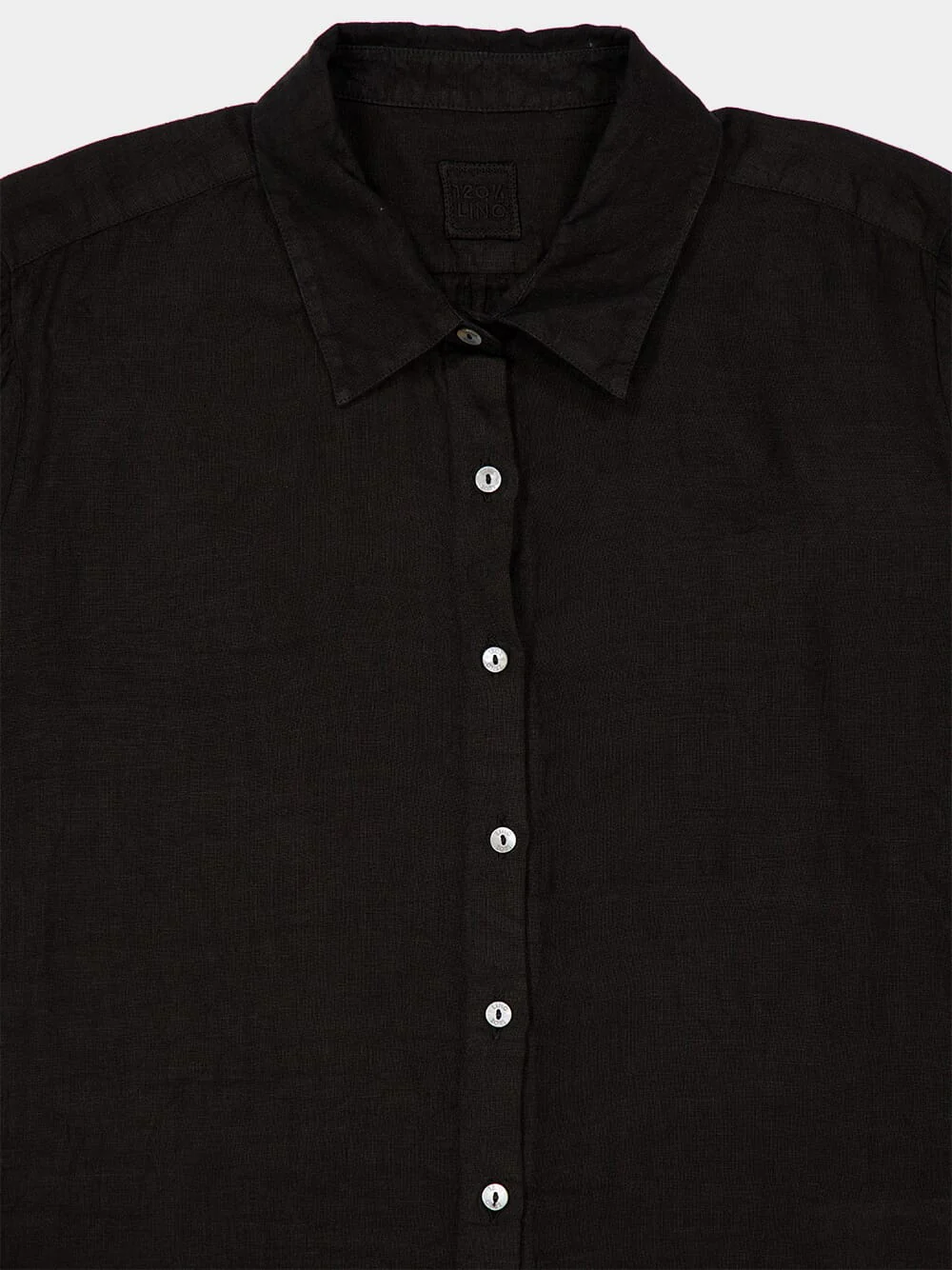 Black Long Sleeve Linen Shirt - Image 3