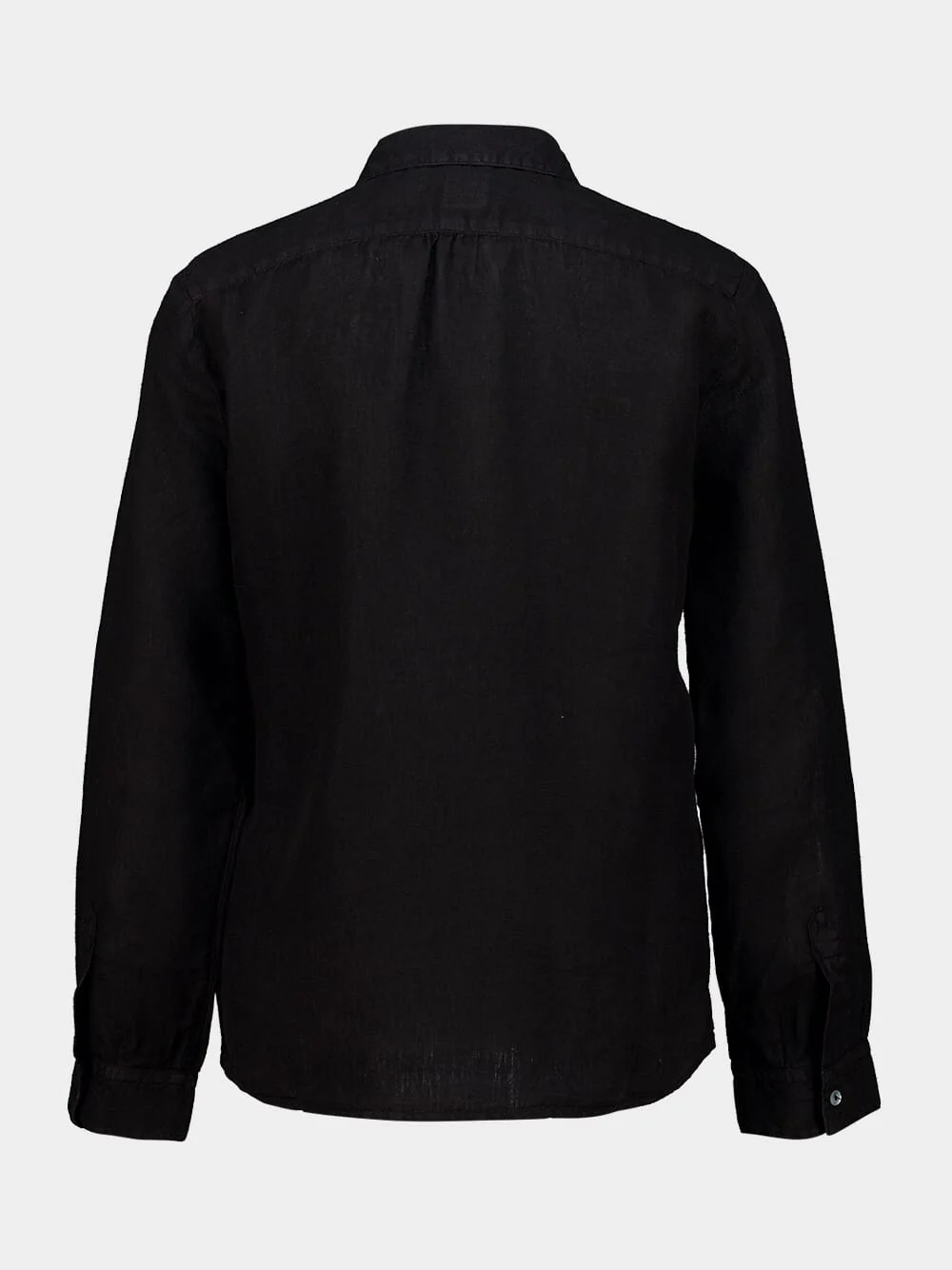 Black Long-Sleeve Linen Shirt - Image 2