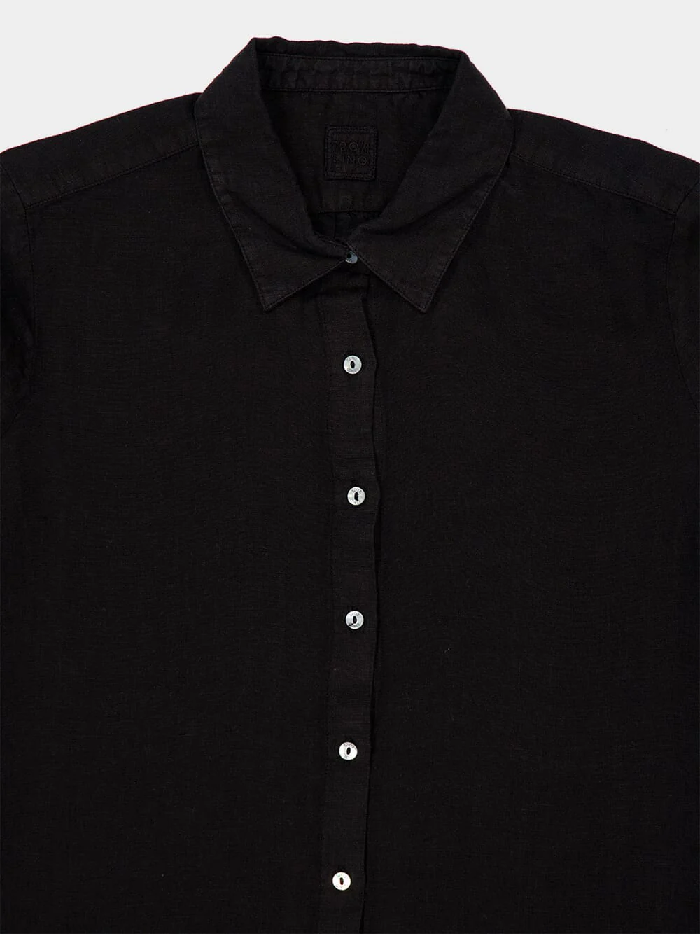 Black Long-Sleeve Linen Shirt - Image 3