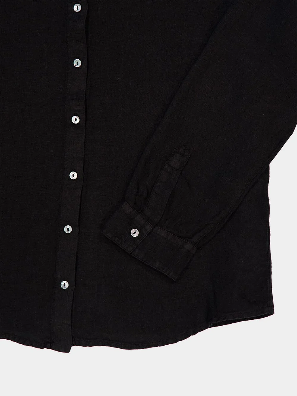 Black Long-Sleeve Linen Shirt - Image 4