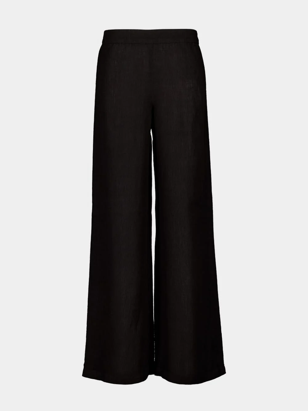 Black Wide-Leg Linen Pants