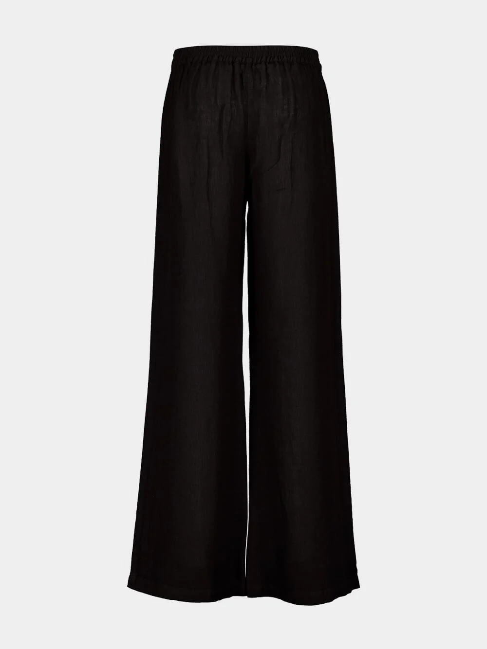 Black Wide-Leg Linen Pants - Image 2