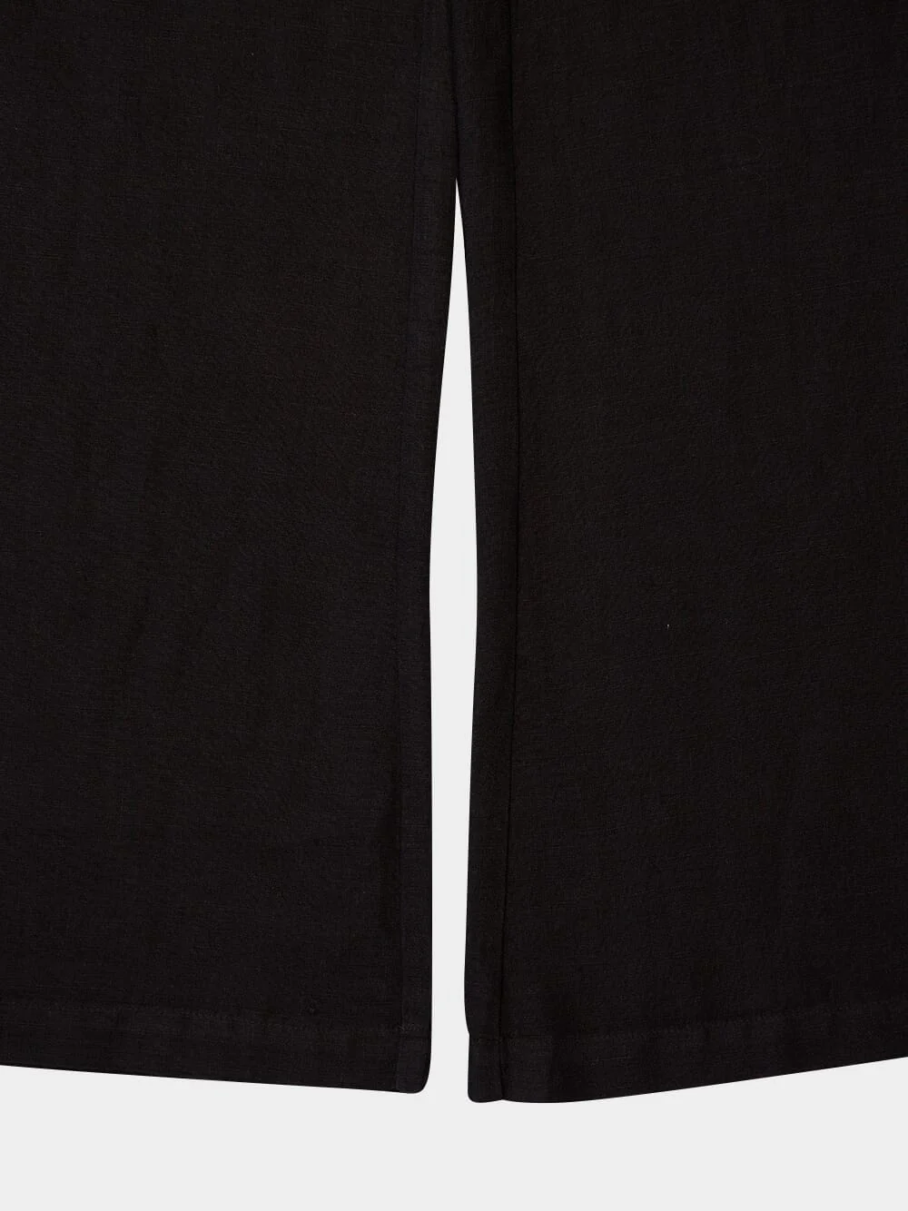 Black Wide-Leg Linen Pants - Image 4