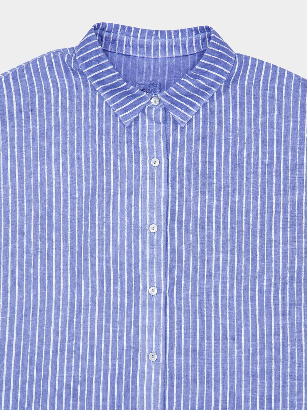 Blue Striped Linen Short-Sleeve Shirt - Image 3