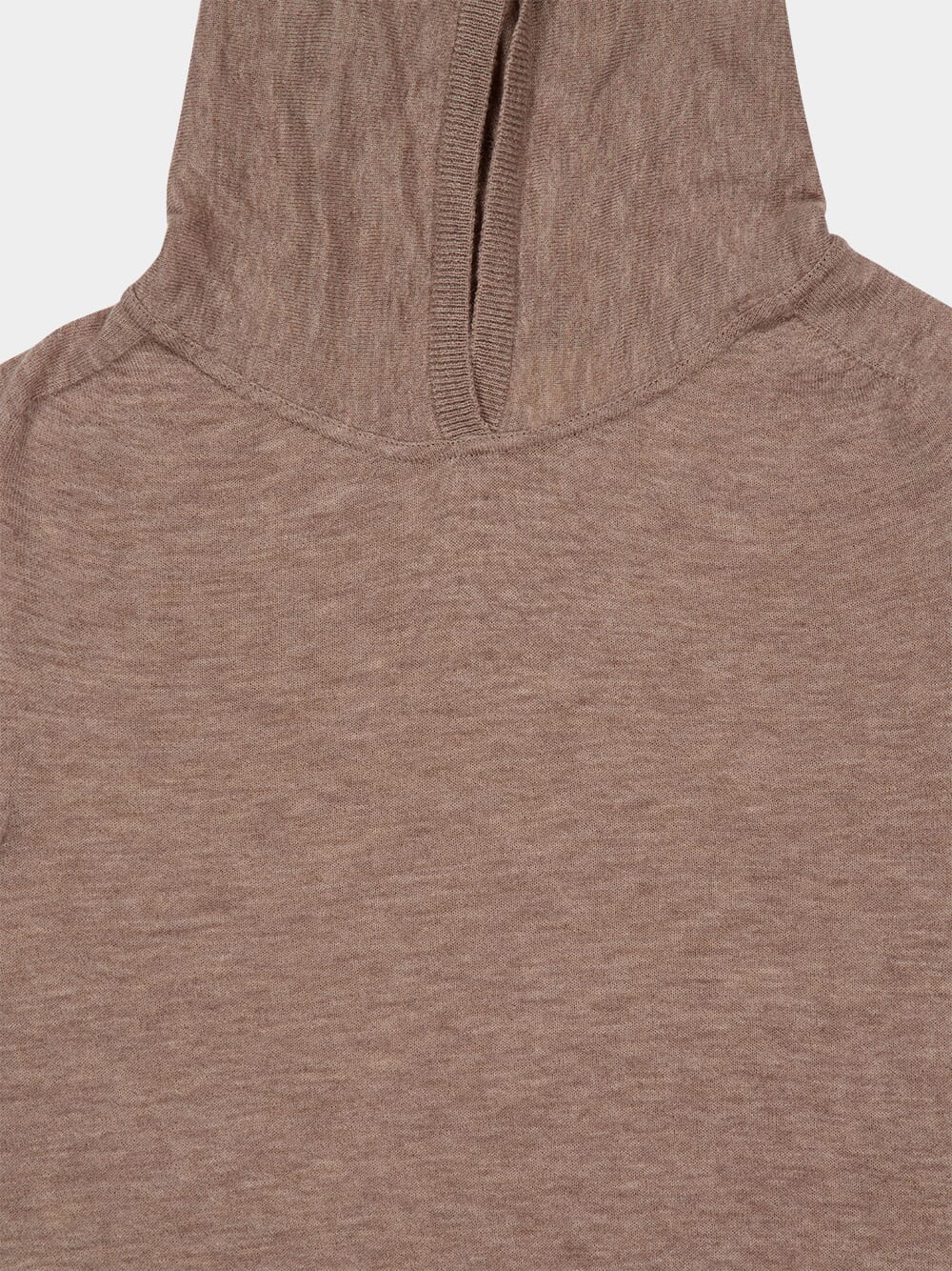 Brown Wool Hooded Knit Sweatshirt - Image 3