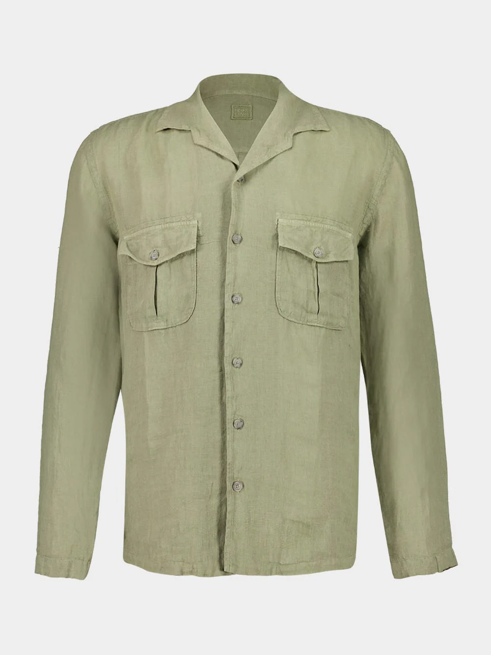 Cactus Green Linen Shirt with Pockets