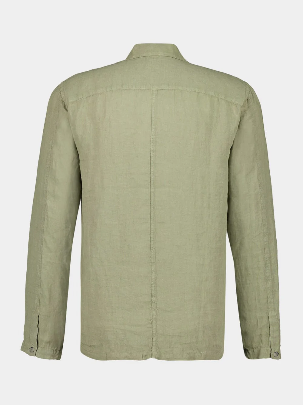 Cactus Green Linen Shirt with Pockets - Image 2