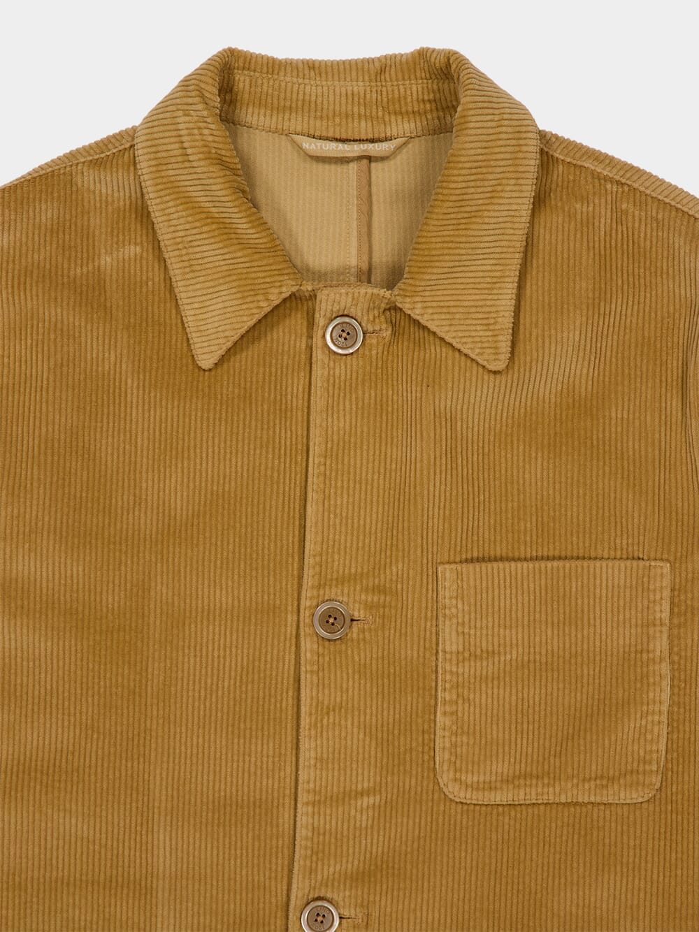 Caramel Cotton Buttoned Jacket - Image 3
