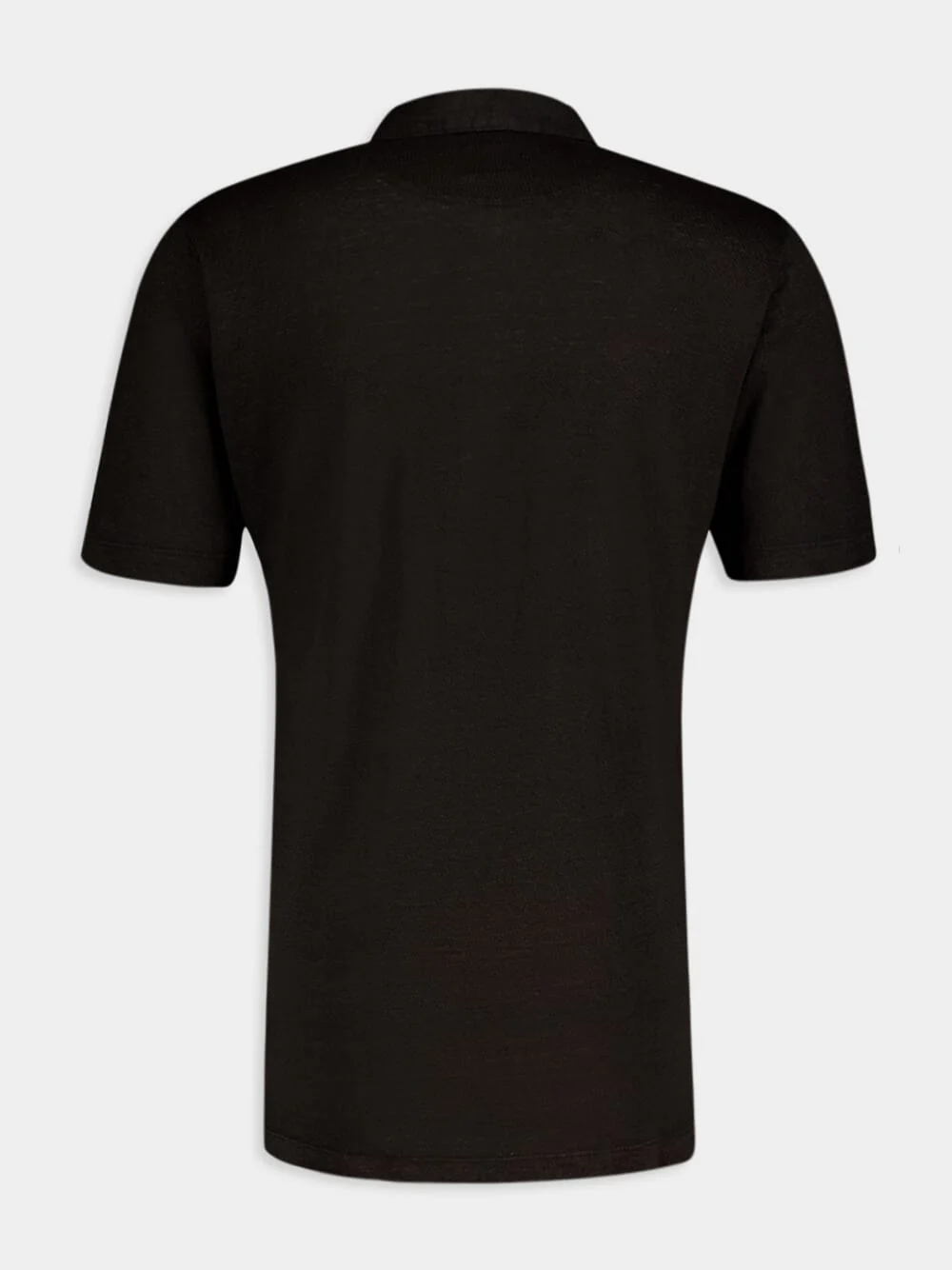 Classic Black Linen Polo - Image 2