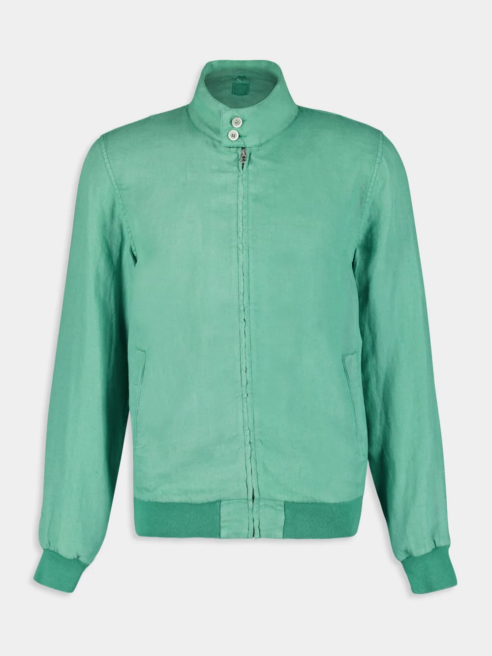 Mint Linen Bomber Jacket