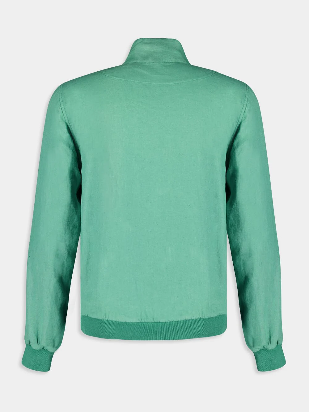 Mint Linen Bomber Jacket - Image 2