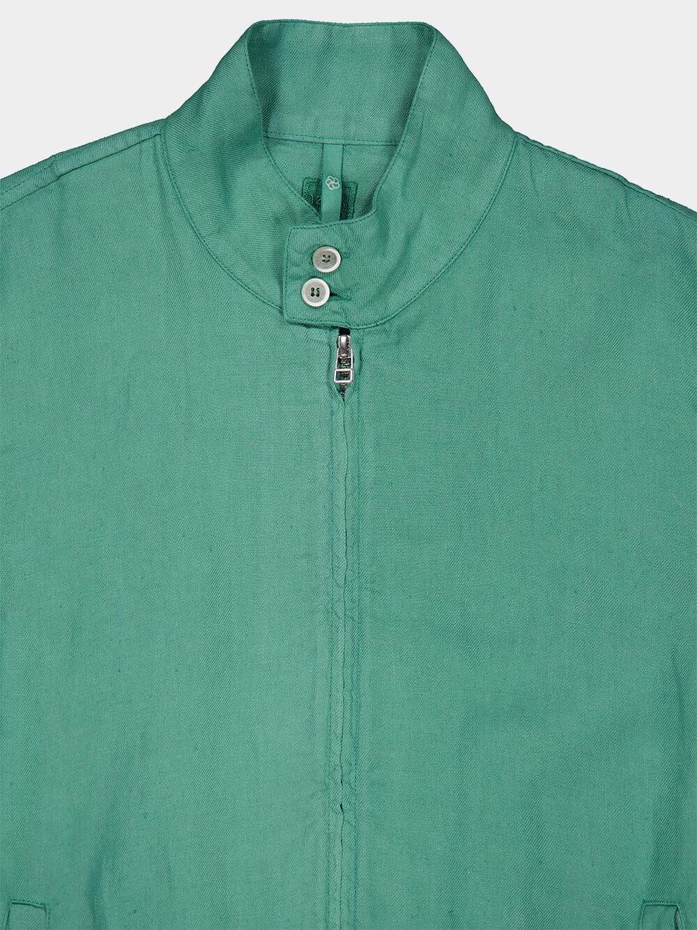 Mint Linen Bomber Jacket - Image 3