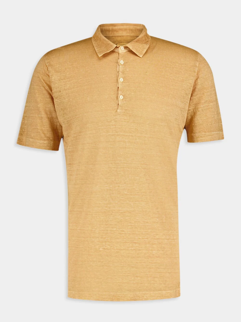 Ochre Linen Polo Shirt