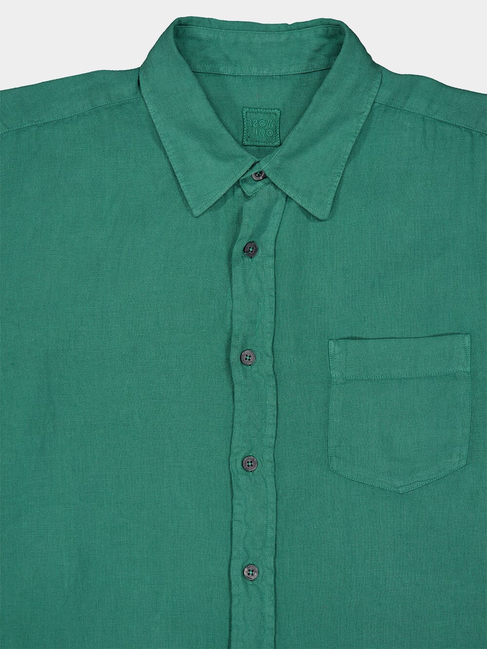 Regular Fit Green Linen Shirt - Image 3