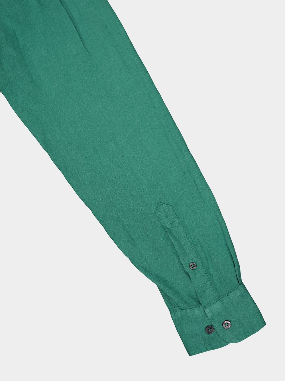 Regular Fit Green Linen Shirt - Image 5