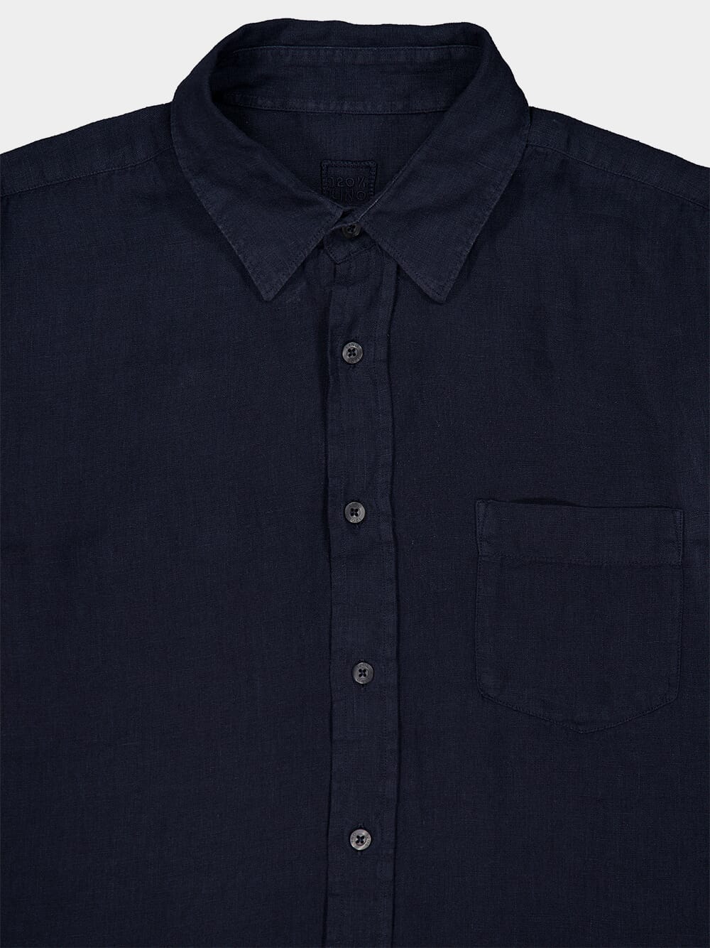 Regular Fit Navy Linen Shirt - Image 3