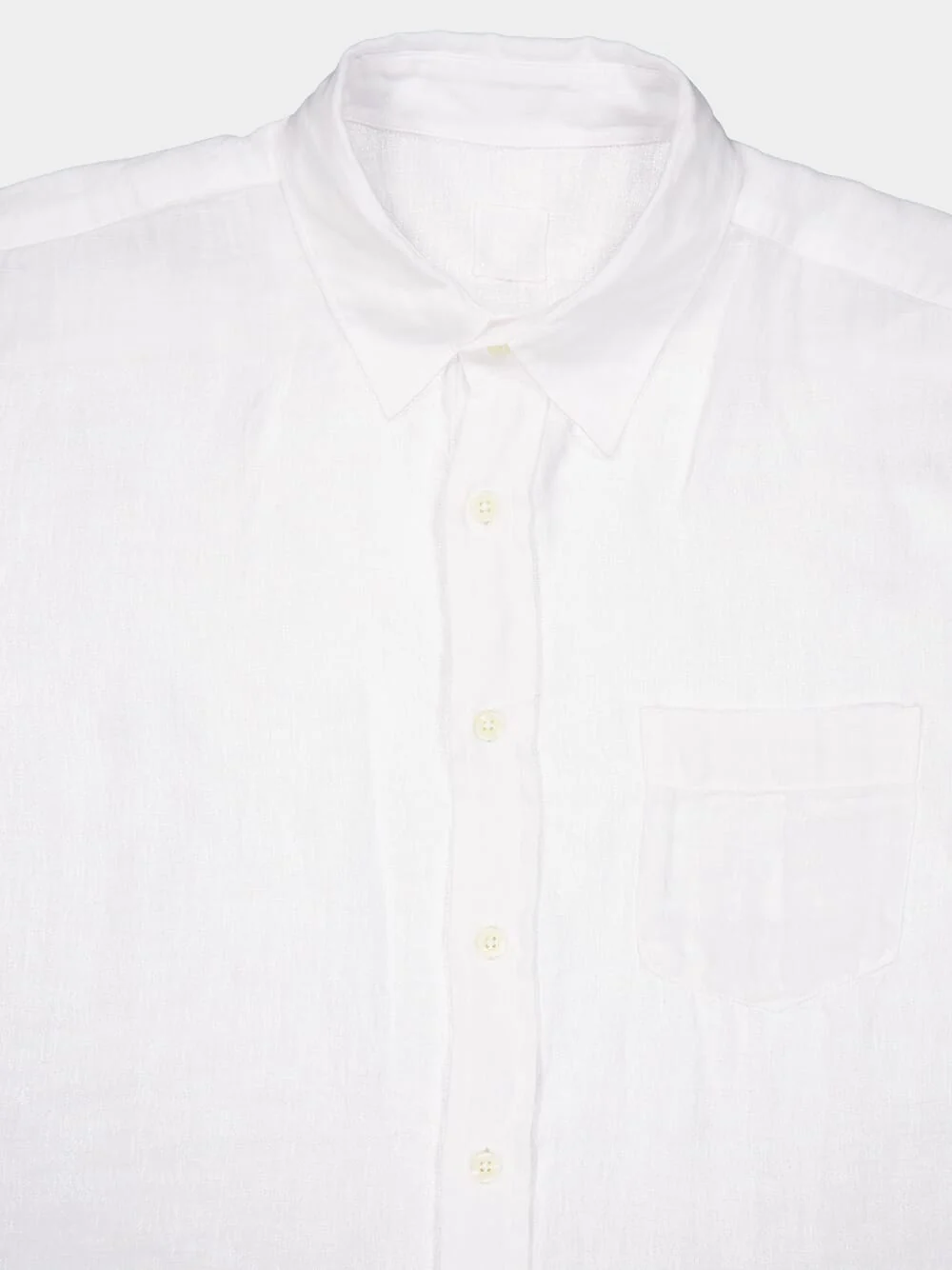 Regular Fit White Linen Shirt - Image 3