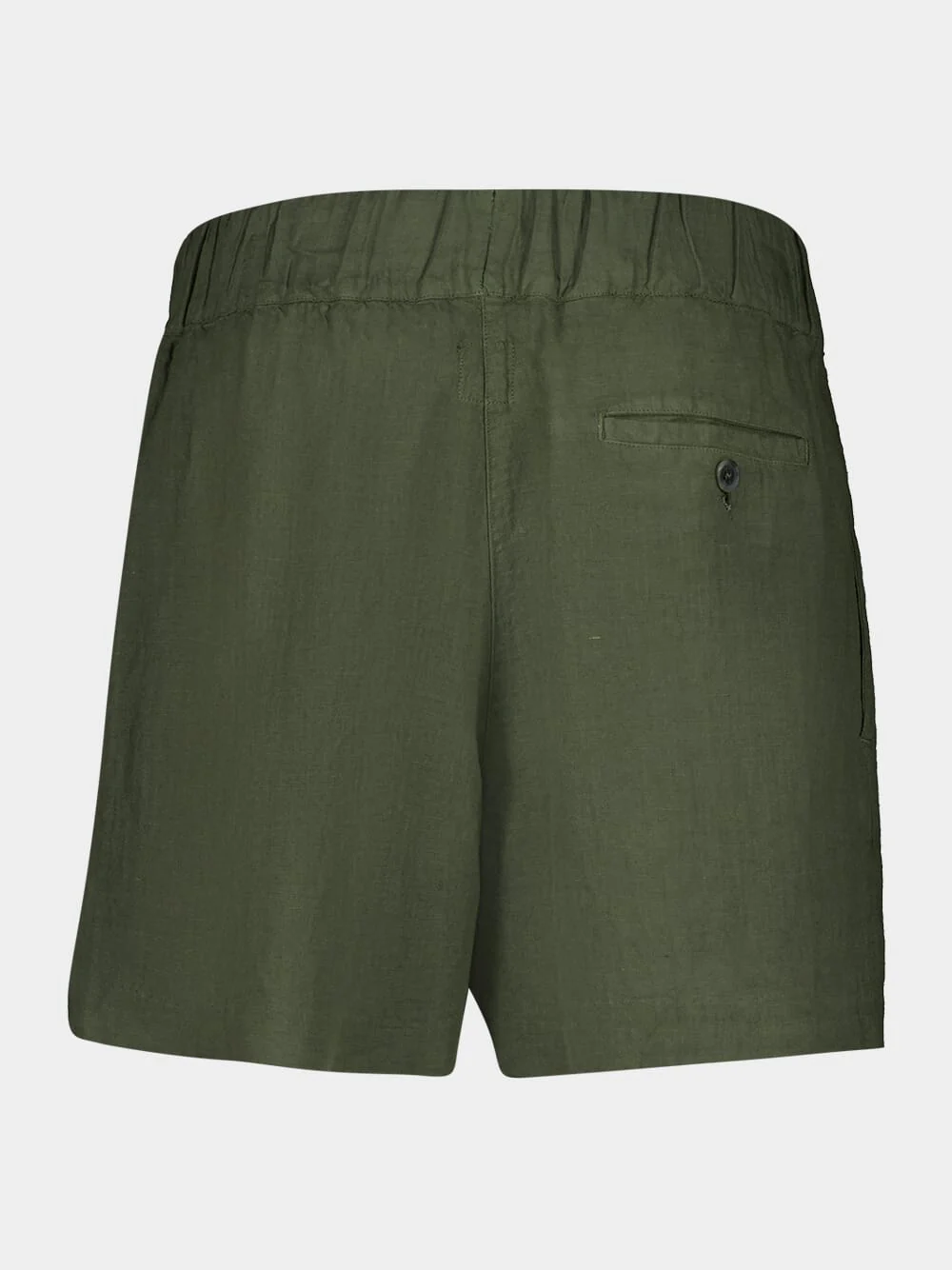 Green Linen Casual Fit Shorts - Image 2