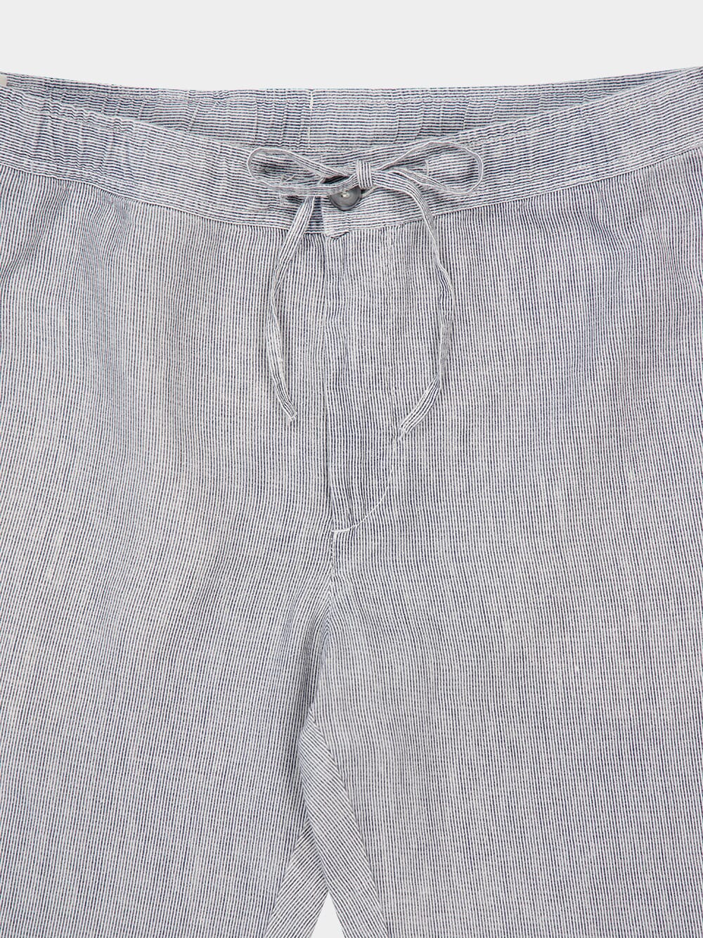 Grey Linen Casual Trousers - Image 3