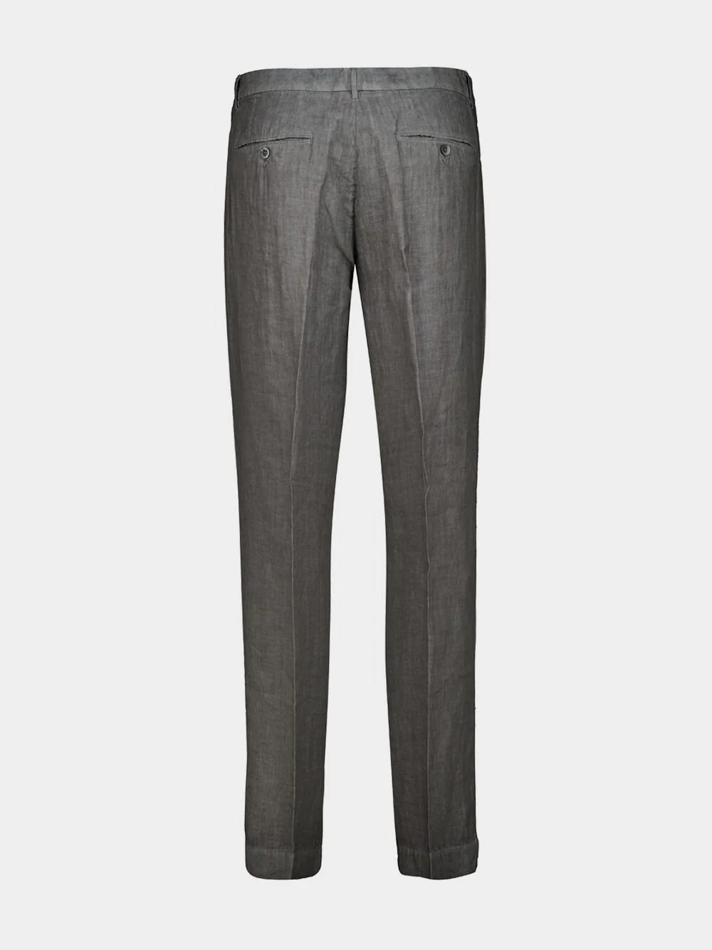 Grey Linen Tailored Trousers - Image 2