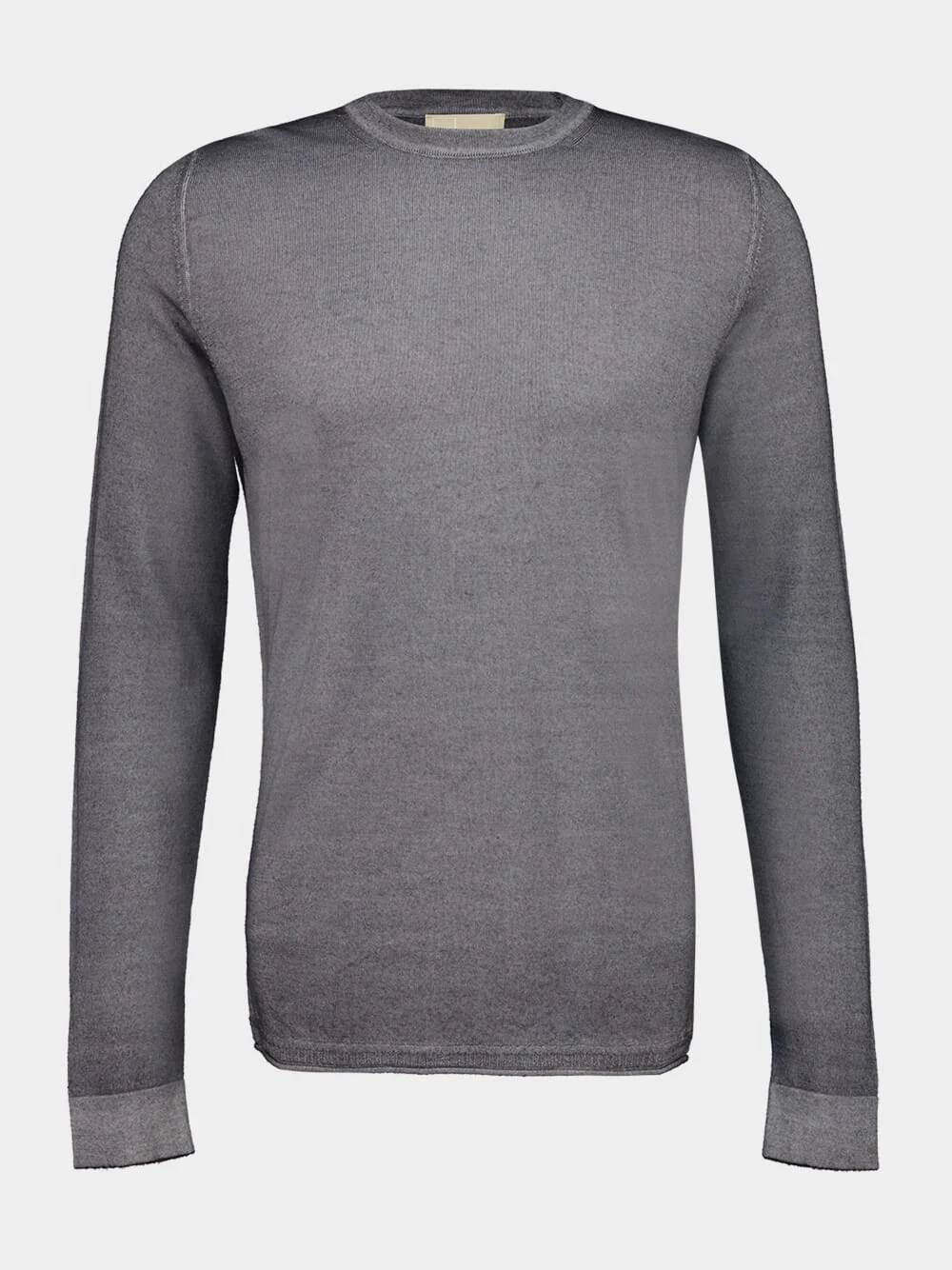 Grey Wool Crew-Neck Sweater