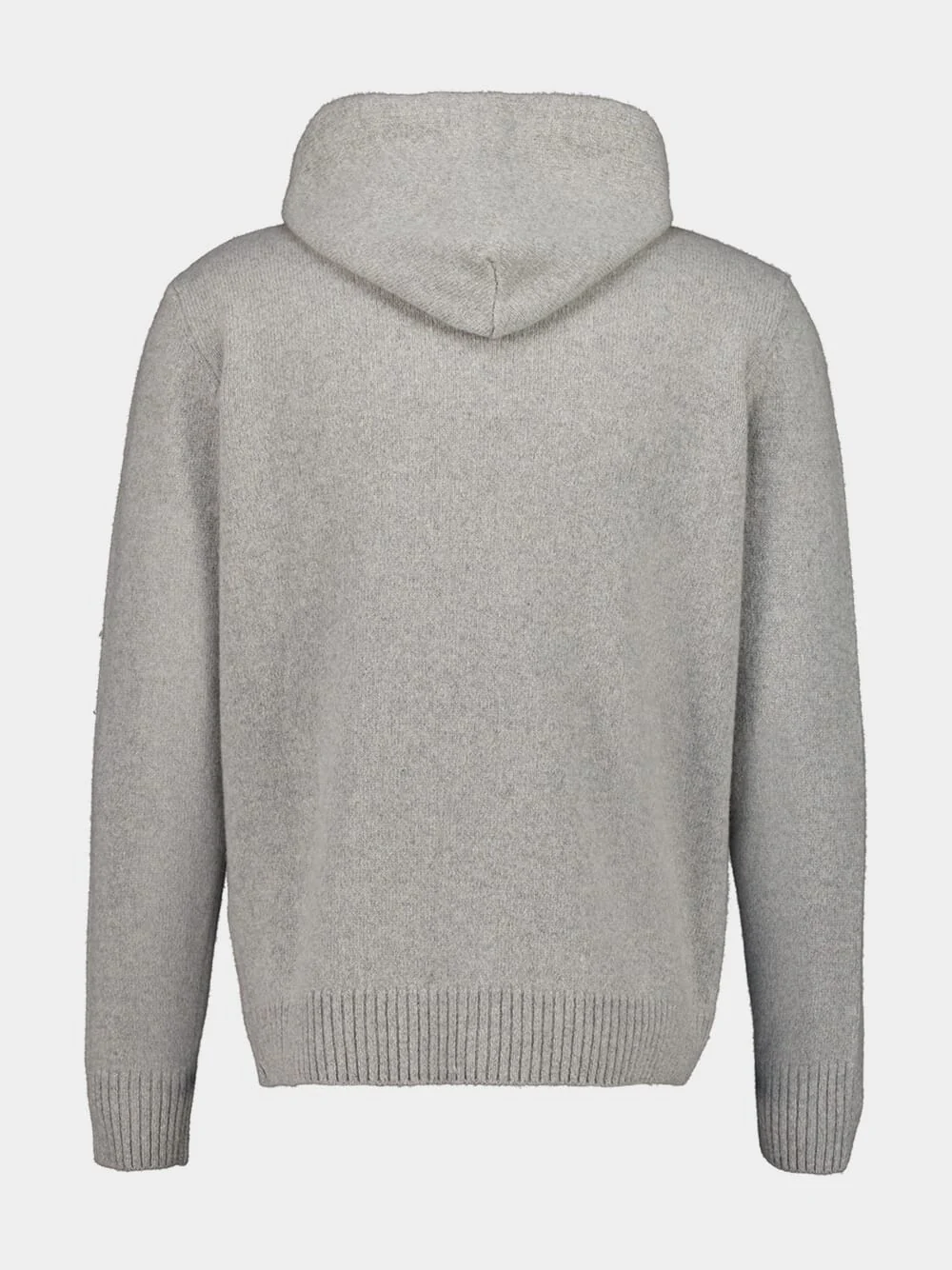 Grey Wool Zip-Up Sweatshirt - Image 2