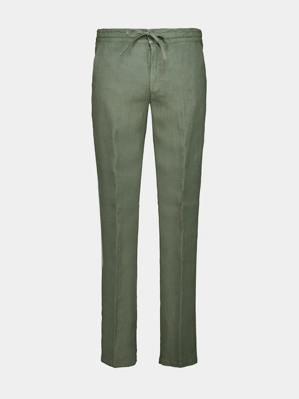 Khaki Drawstring Linen Pants