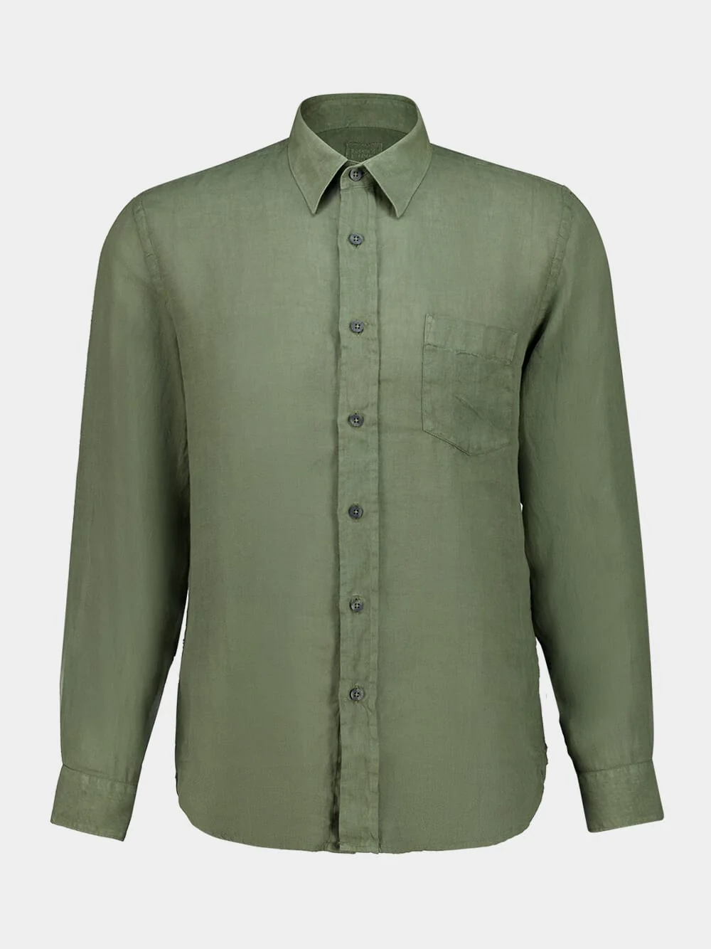Khaki Linen Regular-Fit Shirt