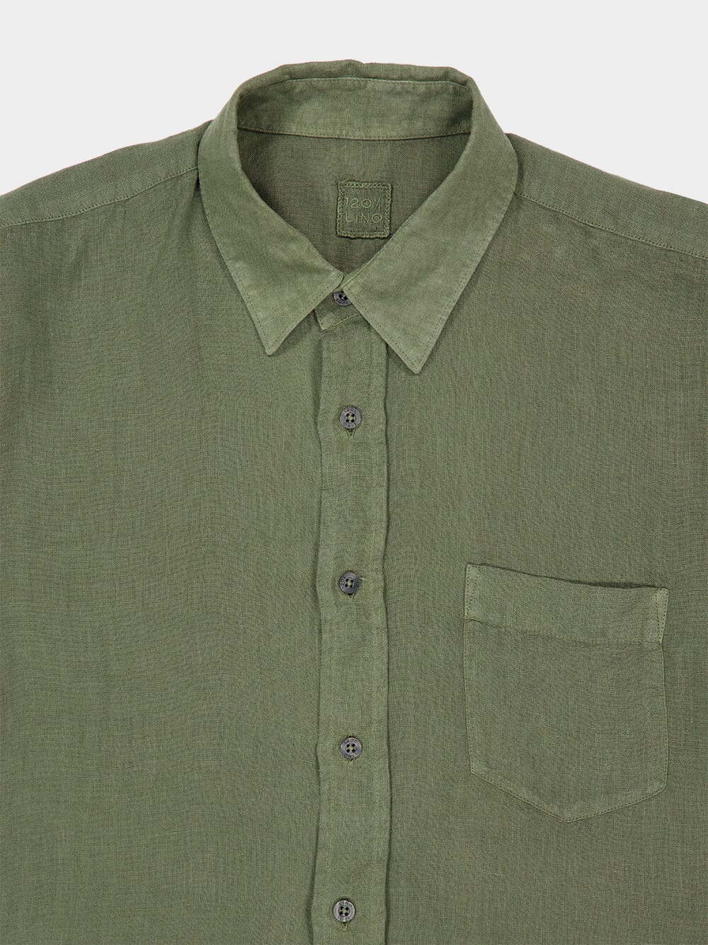 Khaki Linen Regular-Fit Shirt - Image 3