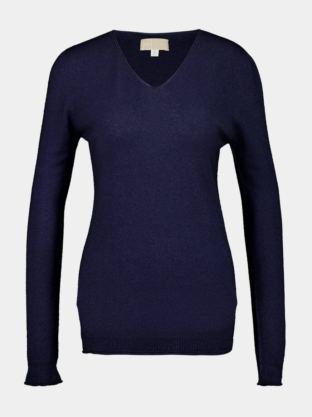 Marine Blue Cashmere V-Neck Sweater